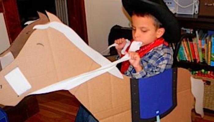 Cowboy and horse wheelchair costume