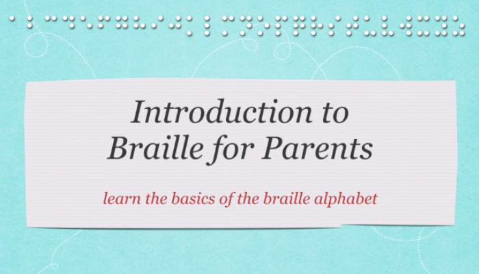 Opening slide for Intro to braille video