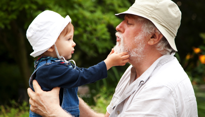 A boy with his grandfather.