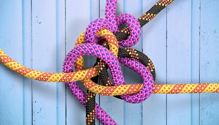 three ropes in a knot