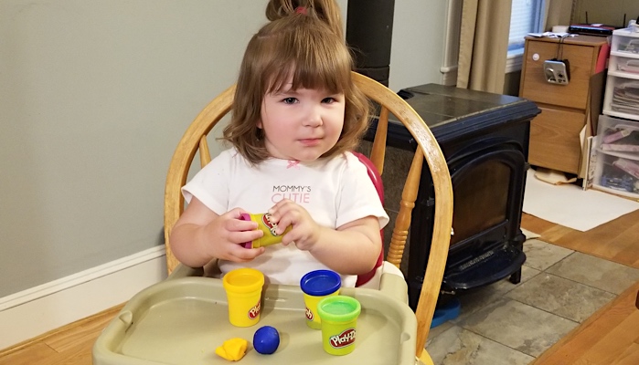 Rebecca playing with play-doh