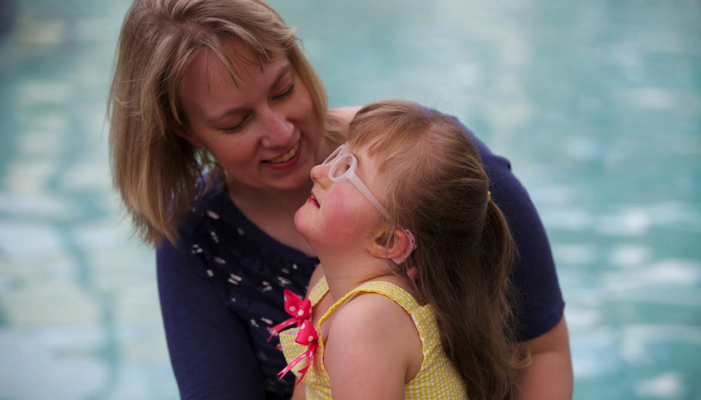 happy mom with her daughter