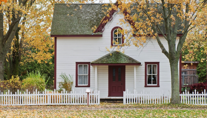 a small white house