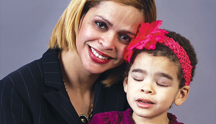 smiling mother with her child