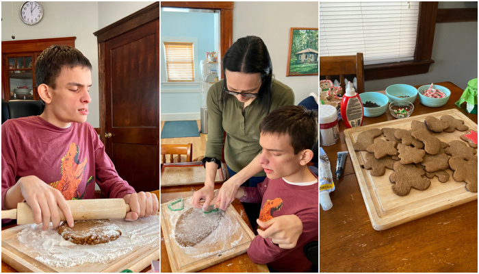 Making gingerbread cookies