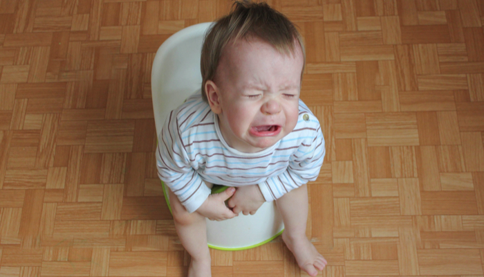 toddler crying on potty