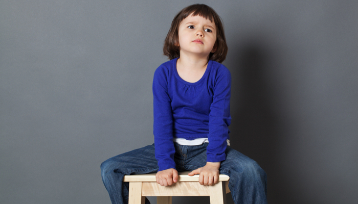 little girl in time out