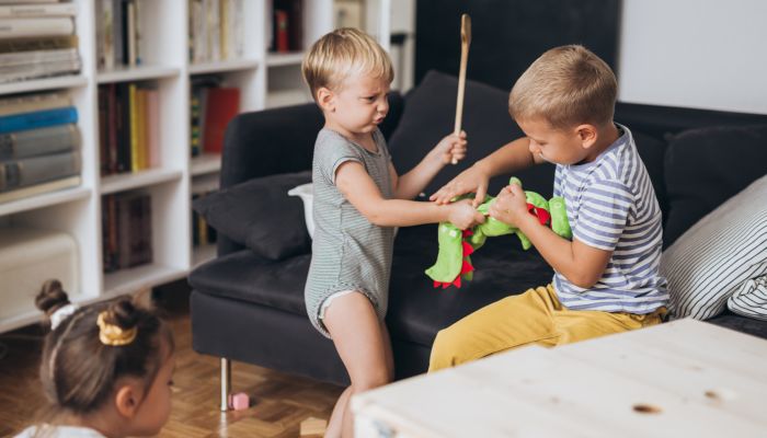 Kids fighting.