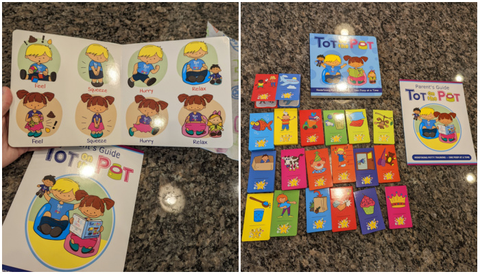 Tot On The Pot handbook, a children’s book, and reward activity cards.