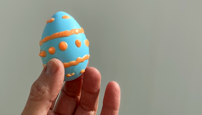 Fabric paint egg.