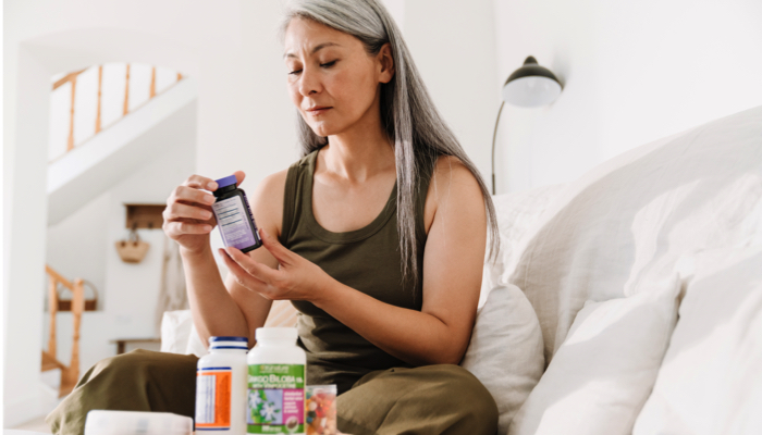 mom reading medication labels