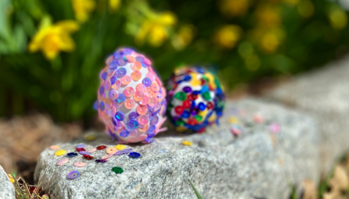 Sequined eggs.