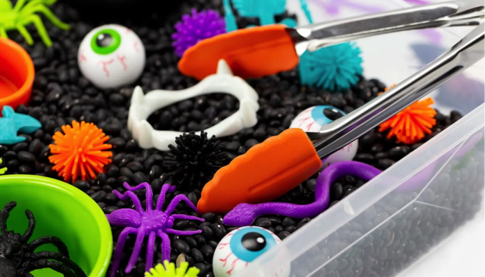 Halloween sensory table idea.