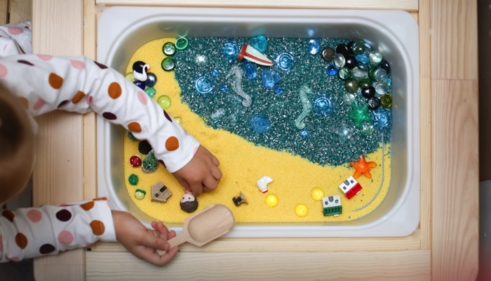 Ocean sensory table idea.