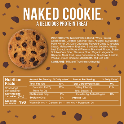 Naked Protein Cookie nutrition facts