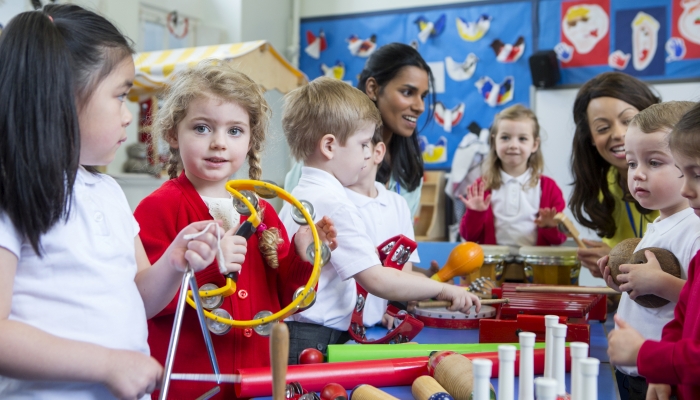 A scene at a daycare center.