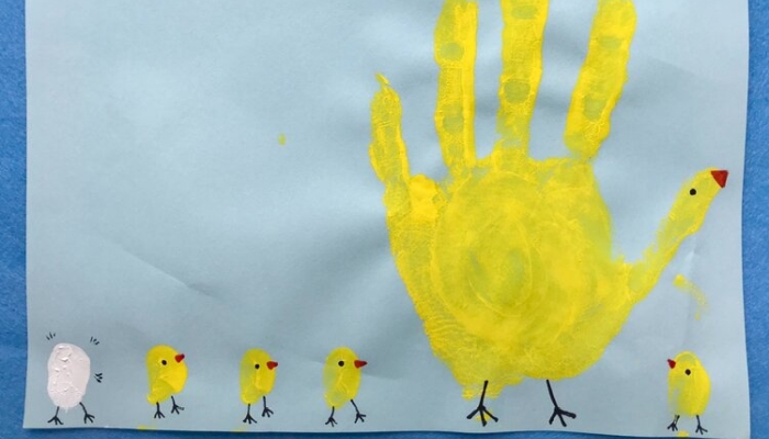 Handprint Duck and Chicks