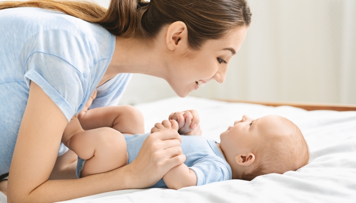 Speech and language development for babies producing babbling sounds.