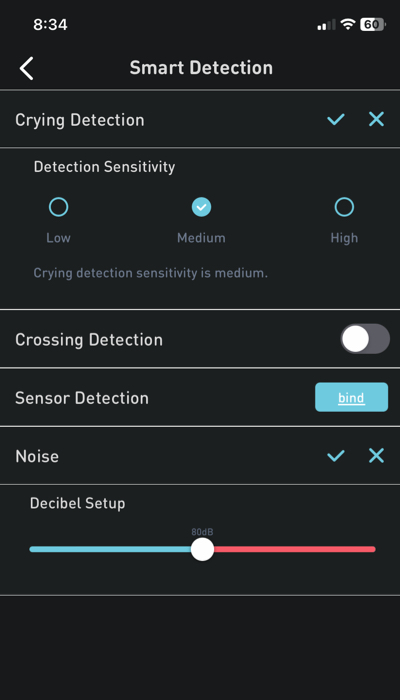 Lollipop detection settings.