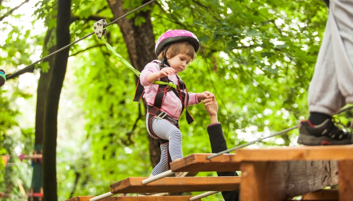 Children in a adventure playground.