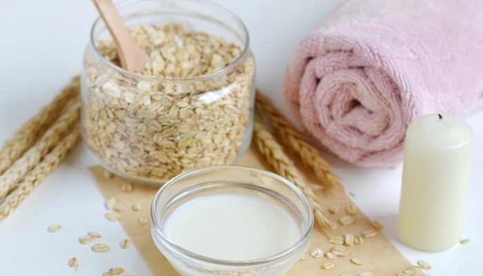 Natural Ingredients for Homemade Oat Body.