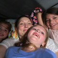 Rachel and her daughters enjoying their Safety Sleeper.