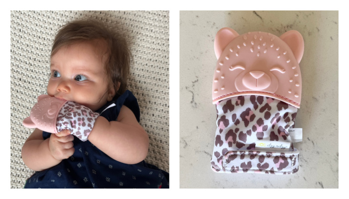 Itzy Ritzy Silicone Teething Mitt Collage
