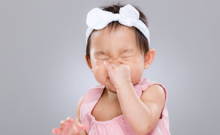 Baby girl sneeze.