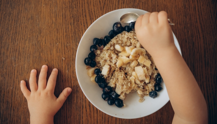 Oatmeal porridge in bowl.