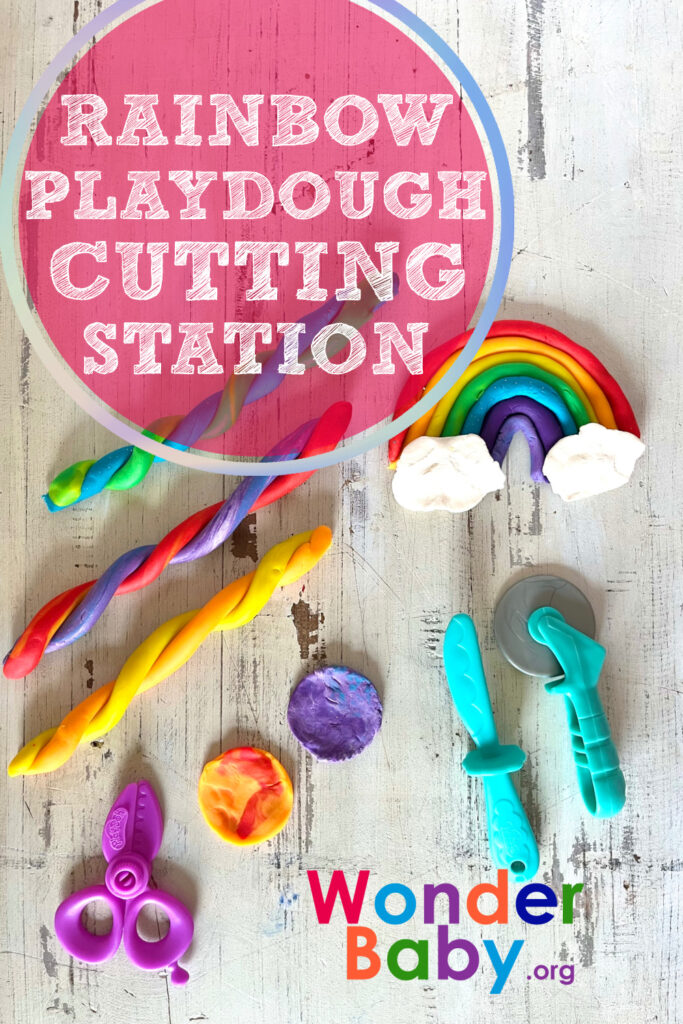 Rainbow Playdough Cutting Station