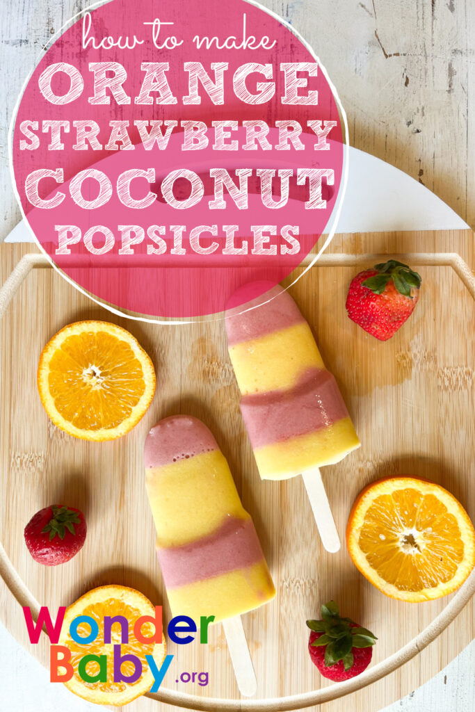 Strawberry Orange Coconut Popsicles