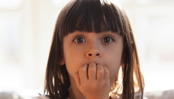 An anxious little girl.