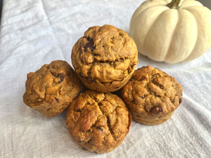 Banana Pumpkin Chocolate Chip Muffins