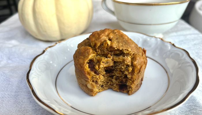 Banana Pumpkin Chocolate Chip Muffins