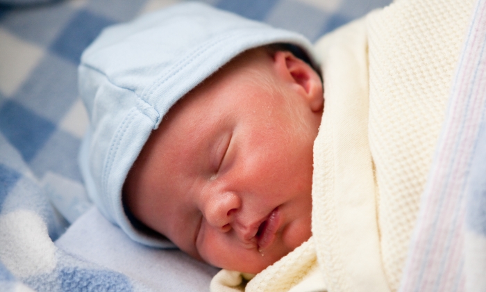 Sleeping newborn baby.