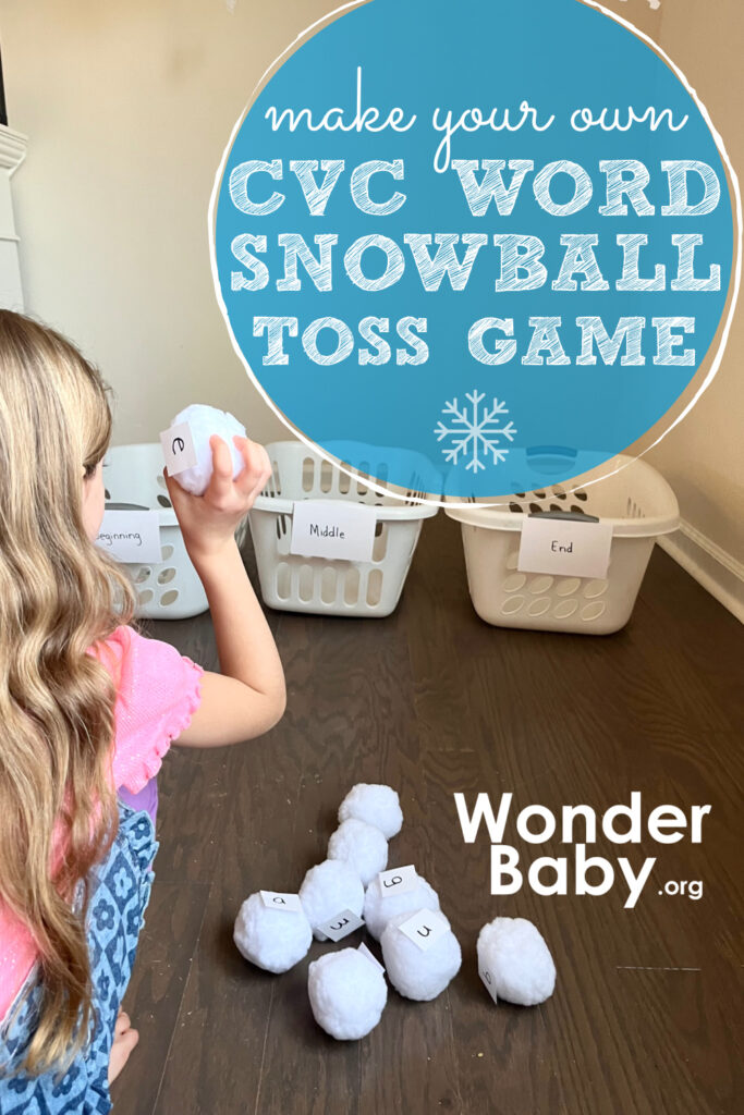 CVC Word Snowball Toss Literacy Game