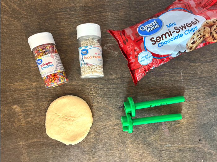 Ingredients for the tactile alphabet cookies.