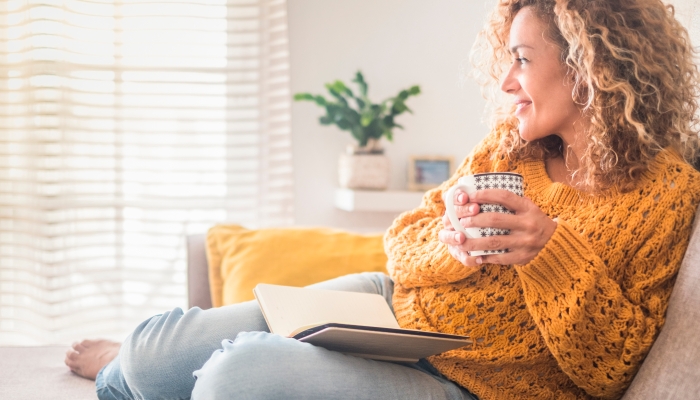 Enjoying quiet lifestyle indoor.