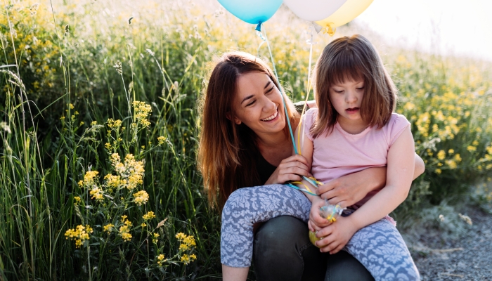 Picture of mother and child with special needs.