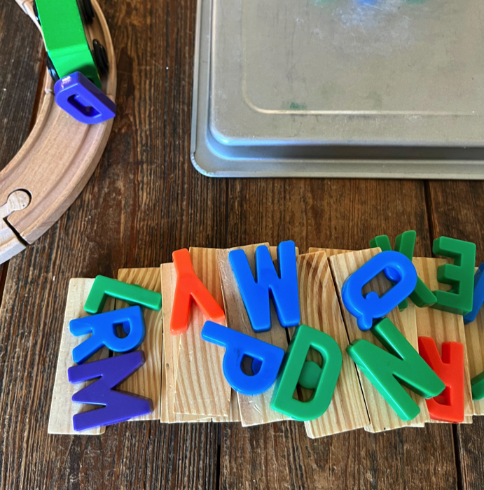 Alphabet train activity loading dock.